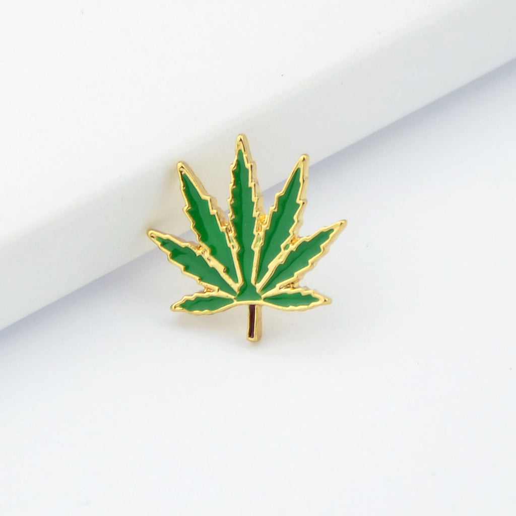 Trend Women Accessories Green Enamel Leaf Brooches Pins Ladies Bouquet for Party