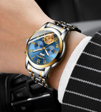 Elevate Your Style with the Men's Stainless Steel Quartz Classic Waterproof Watch by FNGEEN